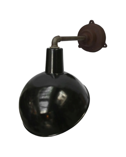 Black Enamel Cast Iron Sconce