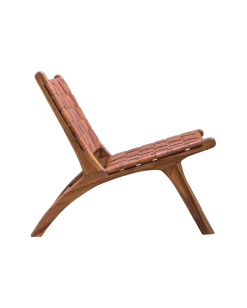 Woven Leather Accent Chair