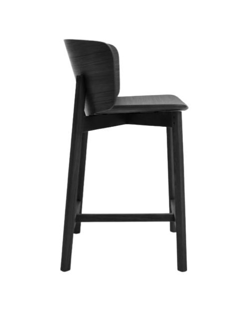 Black Solid Wood Bar Stool