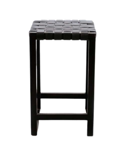 Cahyo Woven Leather Counter Stool