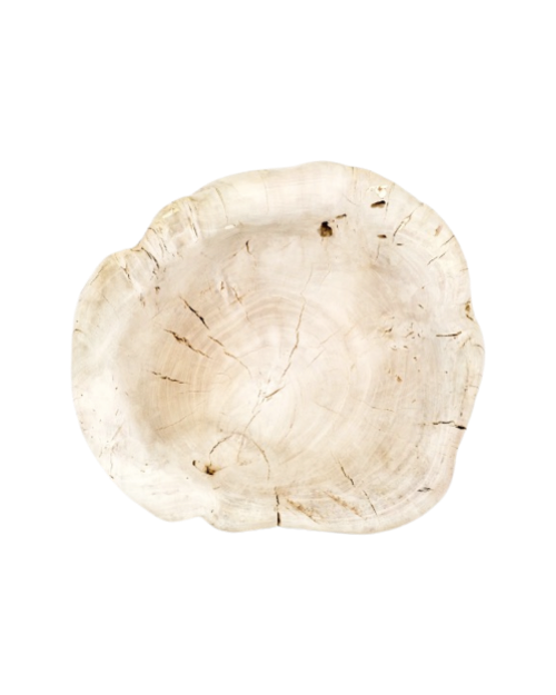 Reclaimed Wood Bowl In Ivory