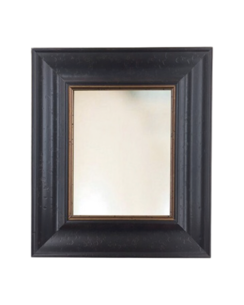 Rustic Dark Wood Distressed Mirror