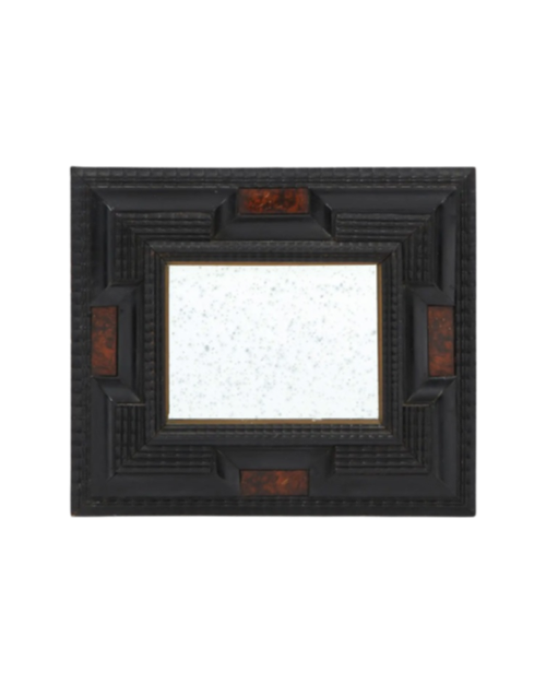 Baroque Ebonized And Faux Tortoise Shell Mirror