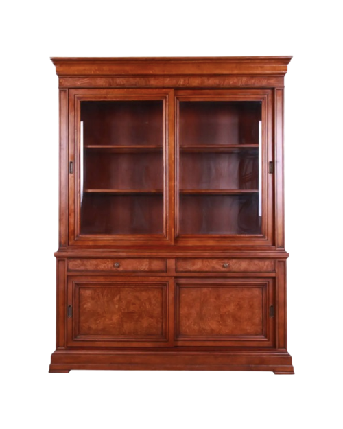 Burl Wood Bookcase Cabinet