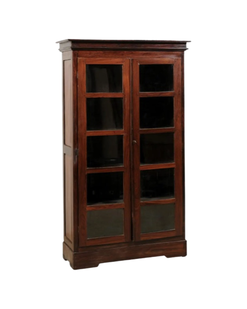 Rosewood Cabinet With Glass Panel Doors