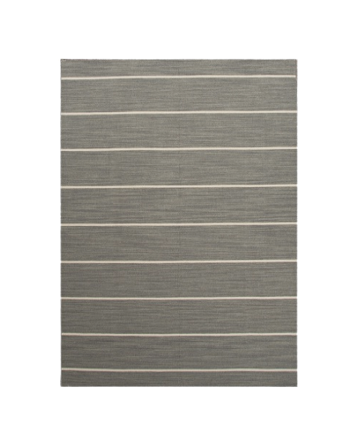 Cape Cod Handmade Stripe Gray Area Rug