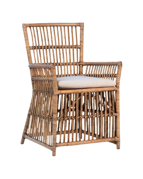 Bamboo And Rattan Dining Armchair