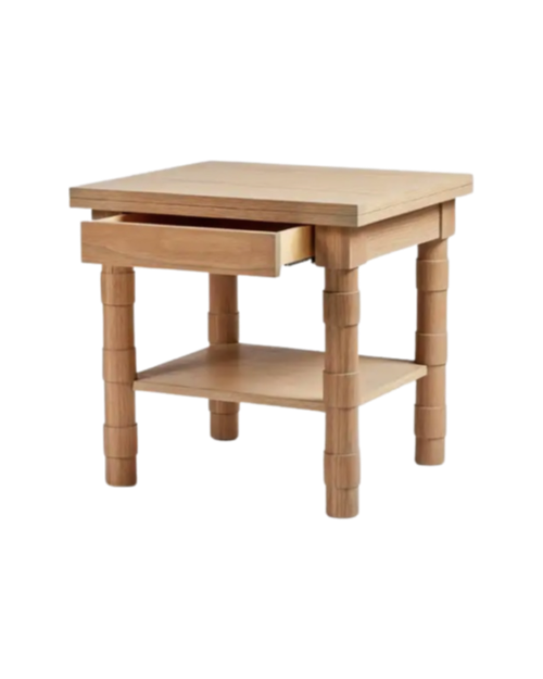 Transitional Oak Side Table