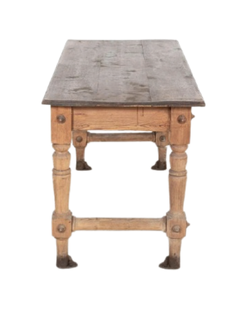Pine Console Table With Cast Iron Foot Brackets