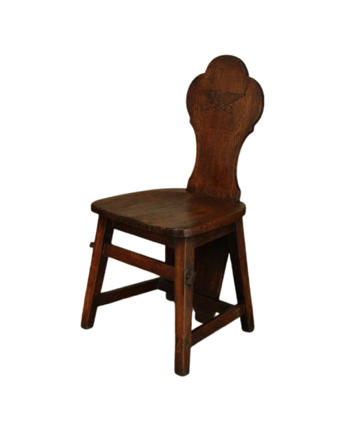 Antique Oak Arts & Crafts Hall Chair