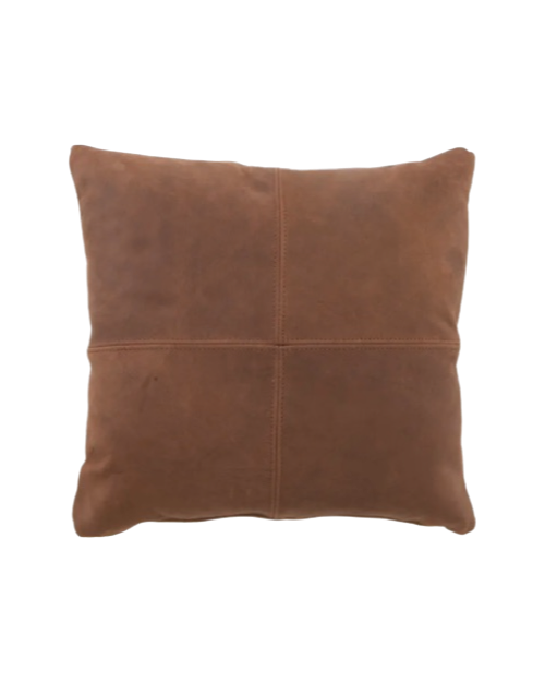 Brown Leather Pillow