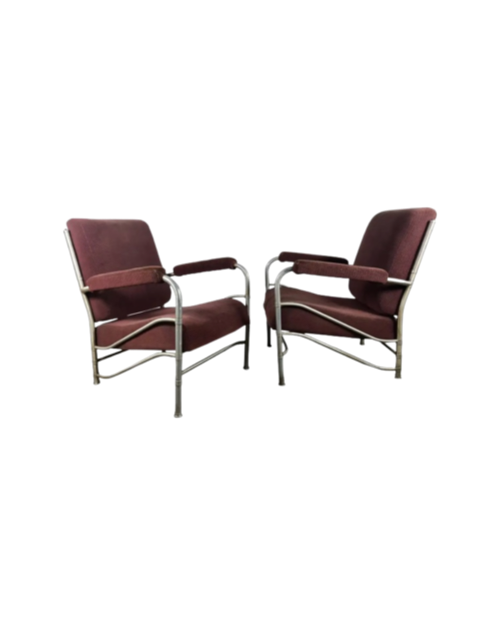 Pair of Machine Age Aluminum Lounge Chairs