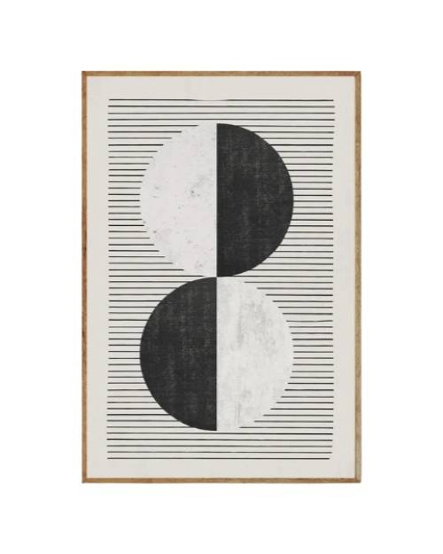 Black & White Circles Wall Art