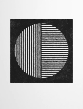 Geo Aztec Linocut Circle Art Print