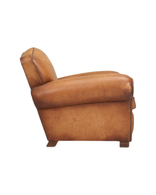 Original Leather French Art Deco Club Chair