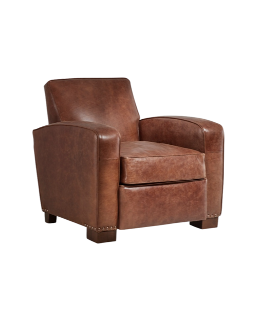 Billie Leather Nailhead Club Chair