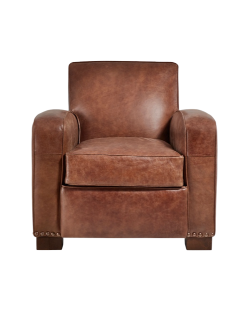 Billie Leather Nailhead Club Chair