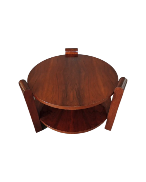 Art Deco Two-Tier Walnut Gueridon