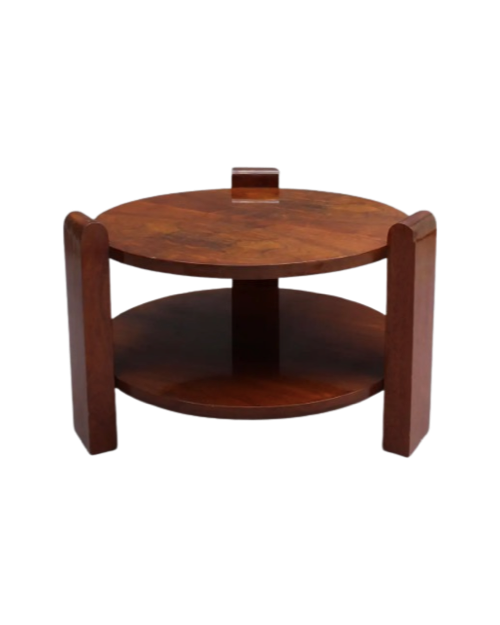 Art Deco Two-Tier Walnut Gueridon