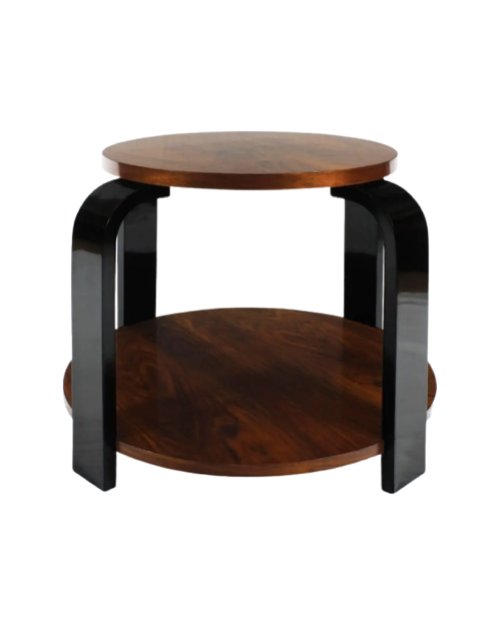 Ebonized Beech & Walnut Art Deco Side Table