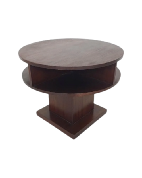 Art Deco Round Mahogany Side Table