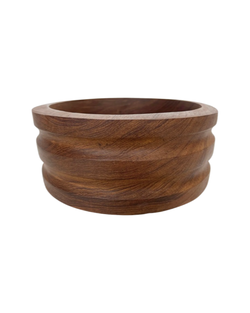 Scandinavian Fluted Teak Bowl