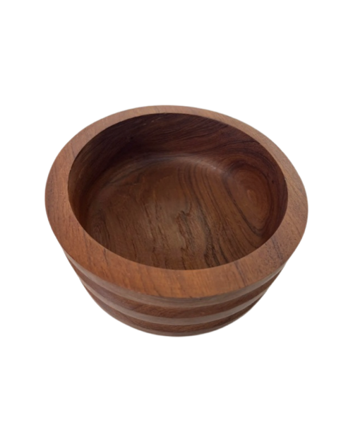 Scandinavian Fluted Teak Bowl