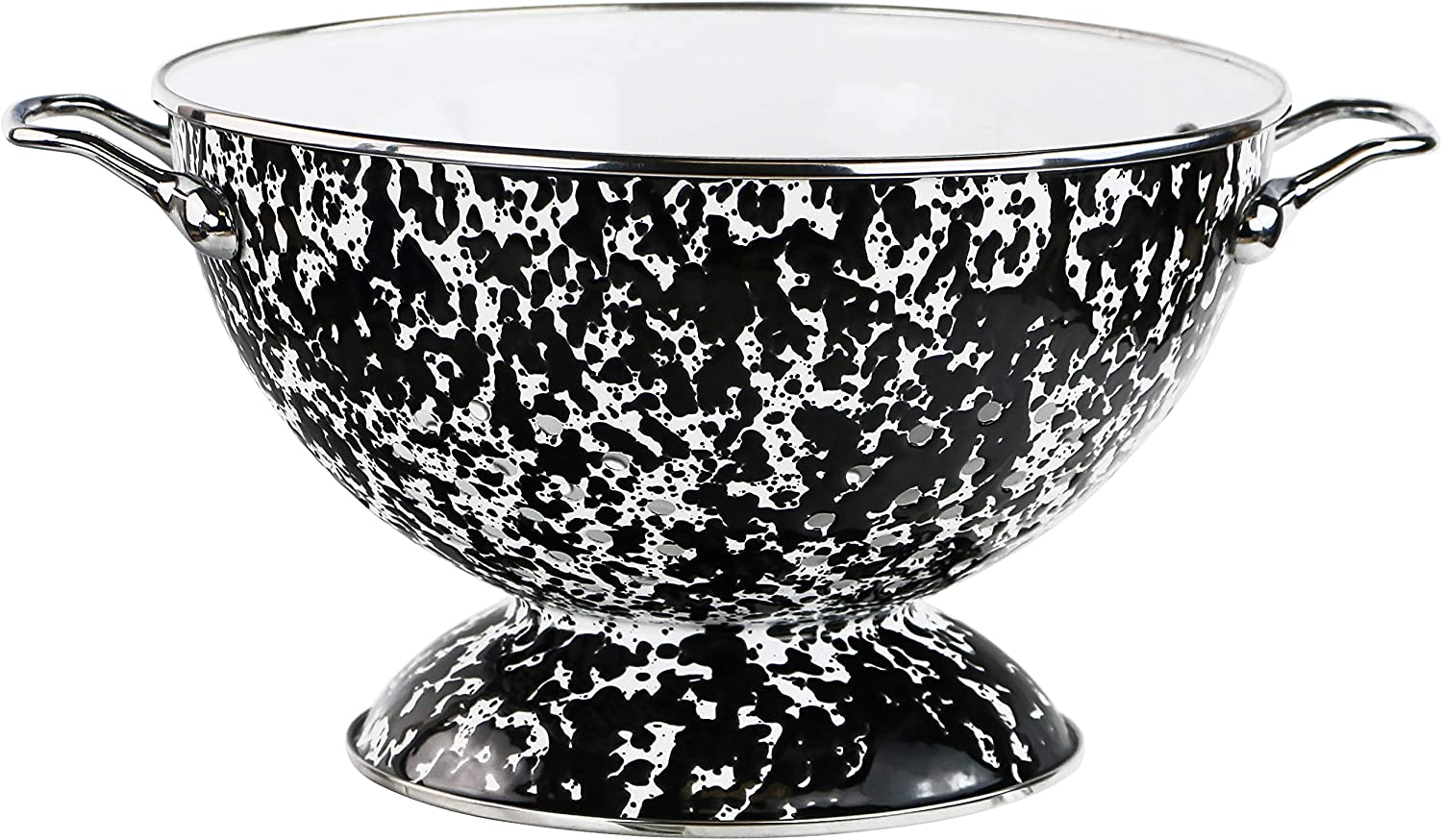 Black Marble Enamel Colander