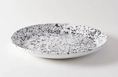 Black On White Splatterware Platter