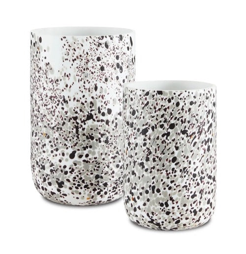 Pari White Confetti Vase, Set of 2