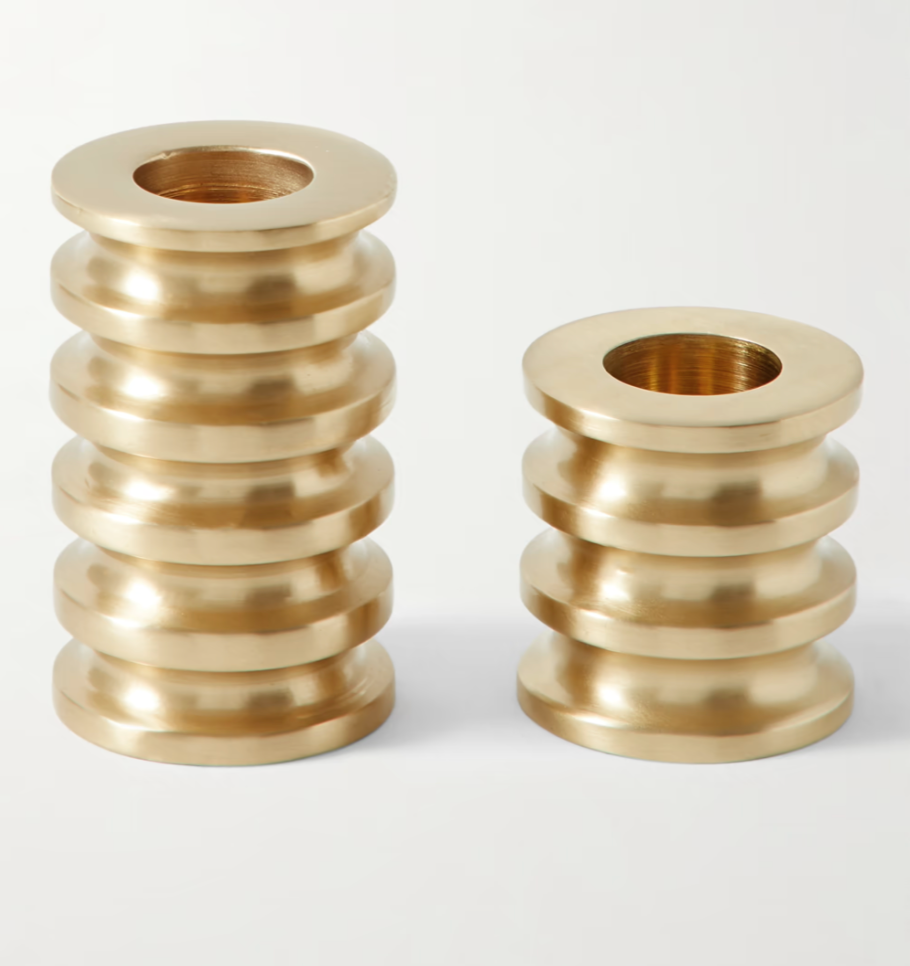 Soho Home Brushed-Brass Candle Holders