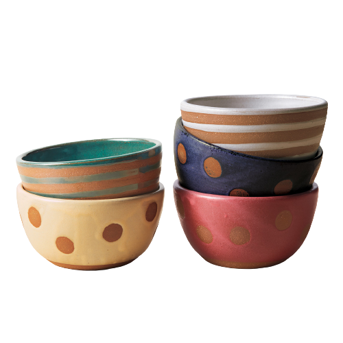 Small Stripe and Dot Bowls