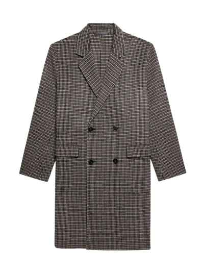 Suffolk Double-Breasted Plaid Coat by Theory