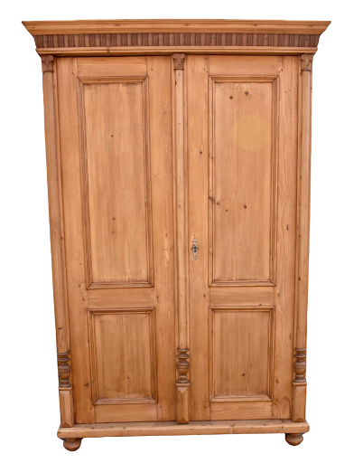 Pine Armoire with Two Doors and One Interior Drawer