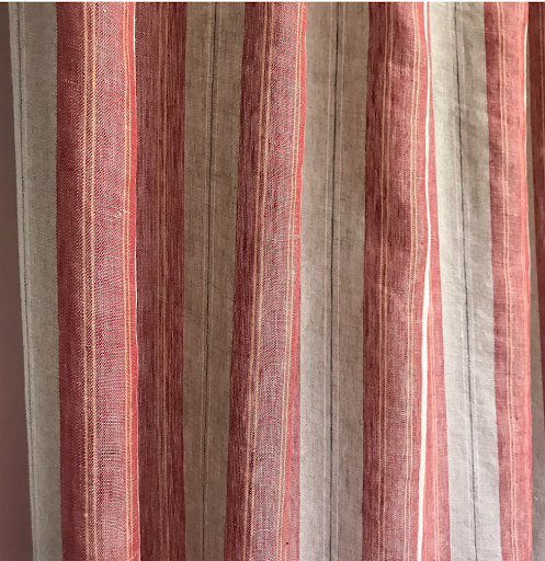 Vintage Red Yellow Orange Vertical Stripes Curtain