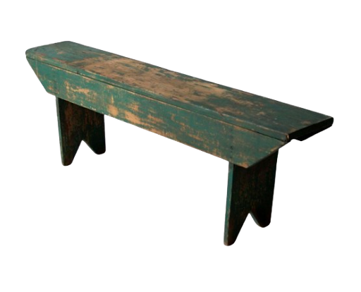 Antique Green Farmhouse Bench