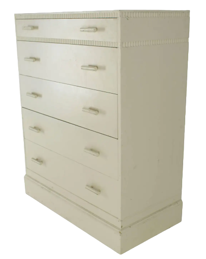 Kittinger White Painted Tall 5 Drawers Chest Dresser