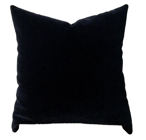 Black Double Sided Mohair Velvet Pillow