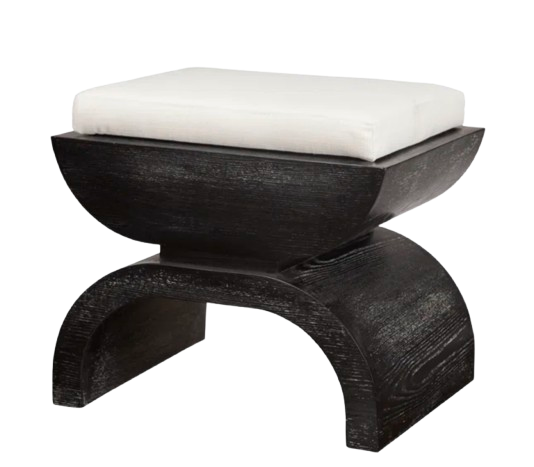Worlds Away Wood Accent Stool