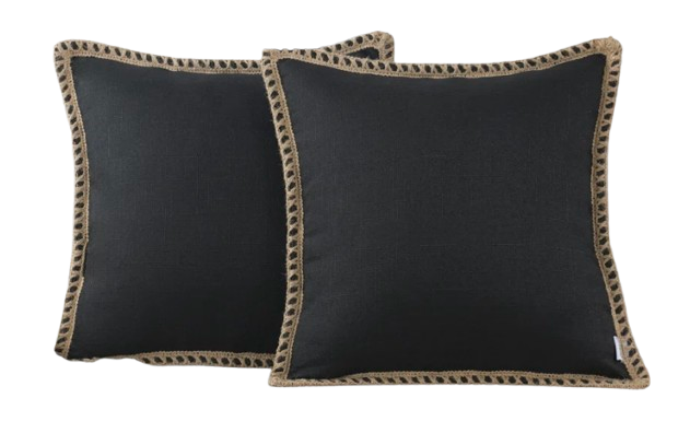 Farmhouse Trimmed Burlap Pillows