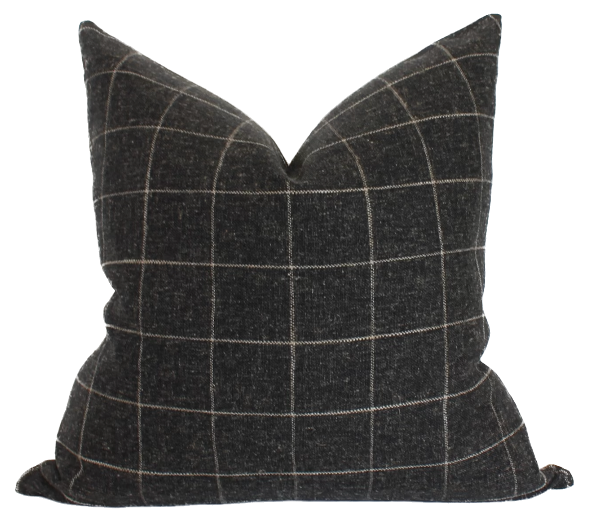 Black Plaid Modernist Pillow