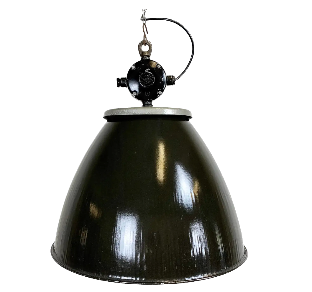 Industrial Enamel Factory Pendant Lamp, 1960s