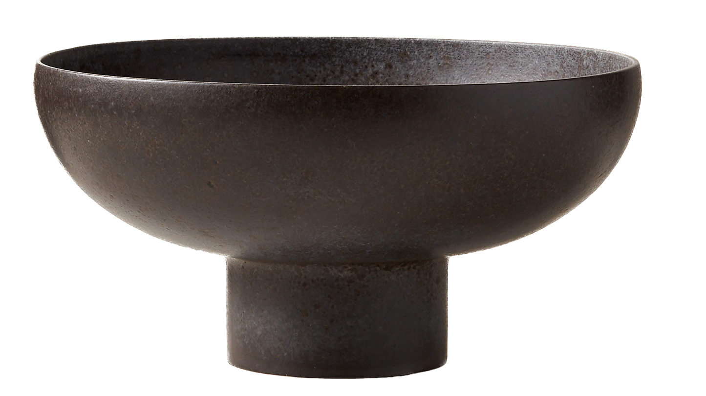 Black Ceramic Pedestal Bowl