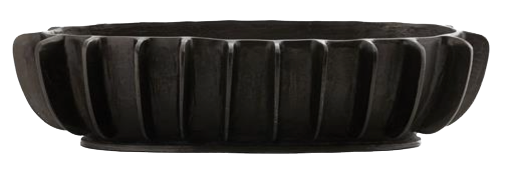 Arteriors Black Aluminum Ribbed Vase