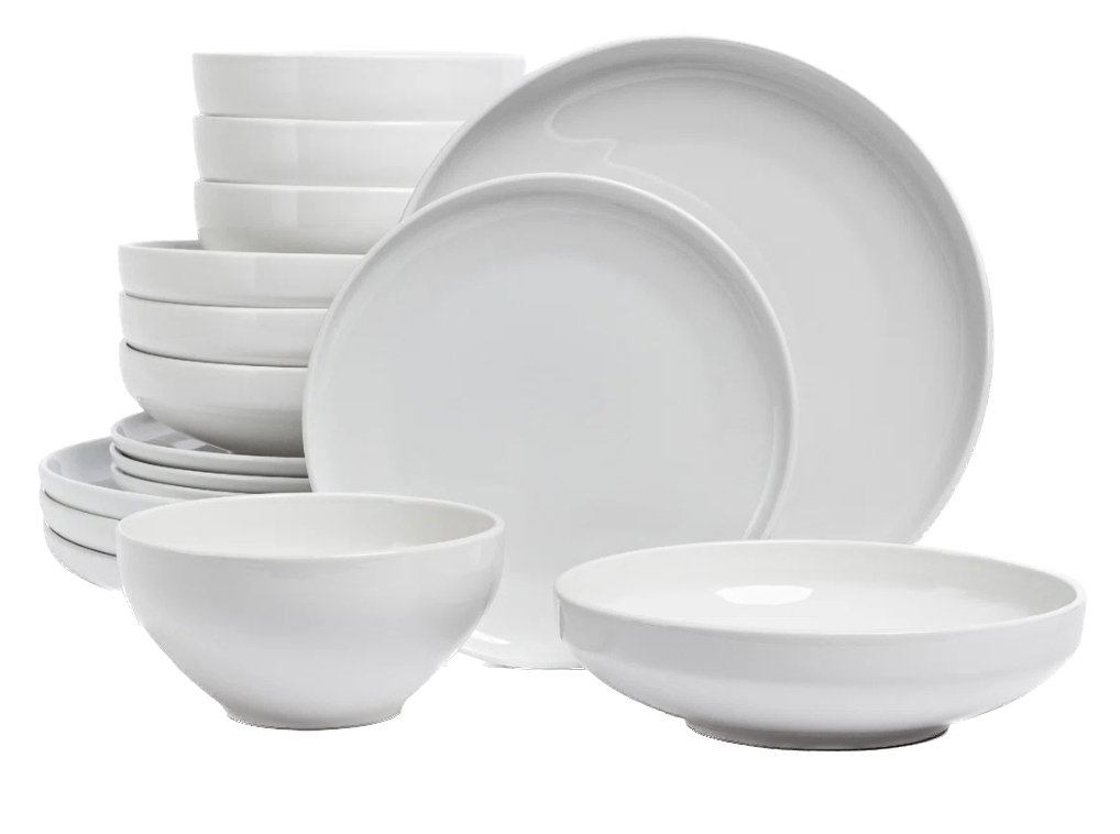 Glossy White Hand-Finished Porcelain Dinnerware