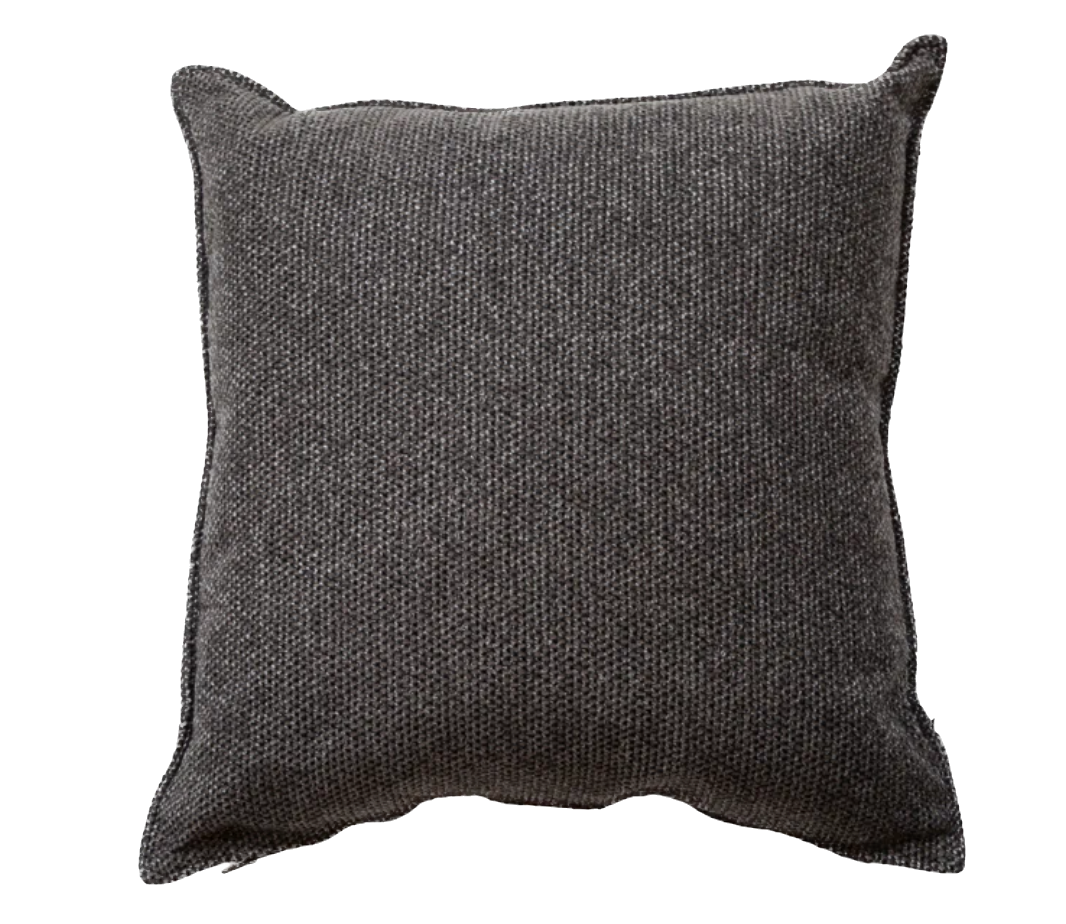 Wove Outdoor Square Pillow, Dark Gray