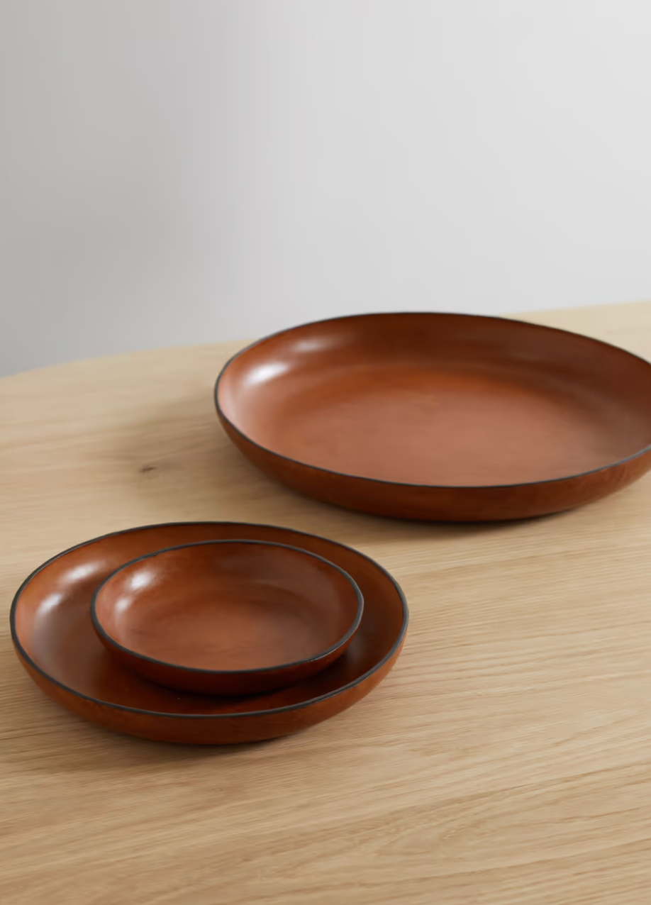 Set of Three Leather Trays