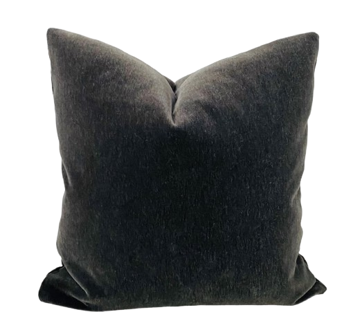 Charcoal Mohair Pillow Cover