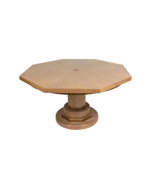 Mid-Century Cerused Oak Octagonal Table