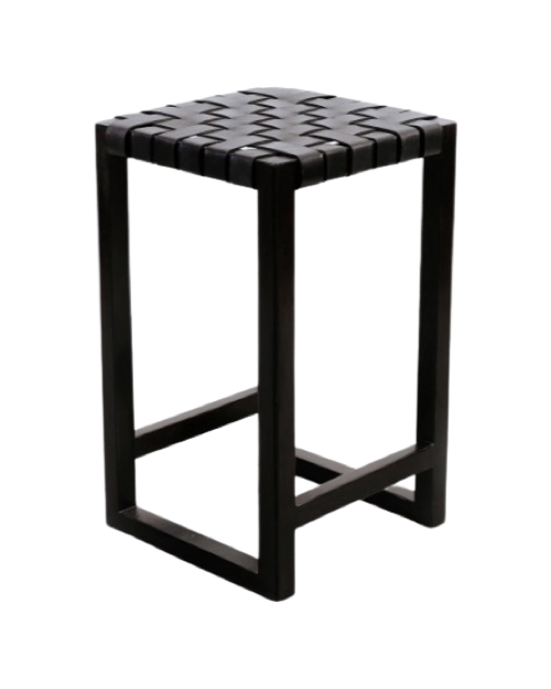 Cahyo Woven Leather Counter Stool